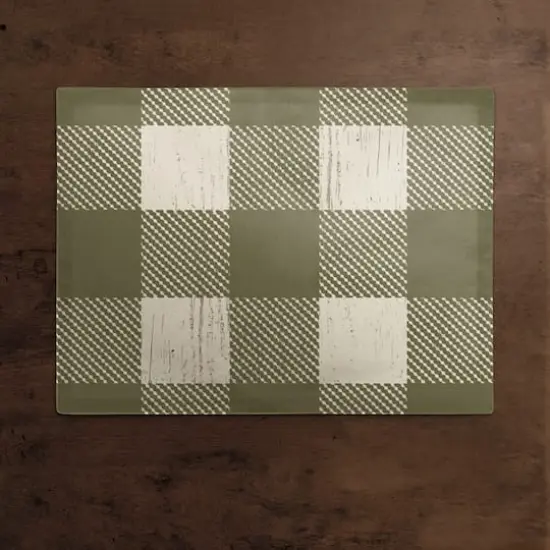 Green Buffalo Check Cotton Twill Placemat {3}