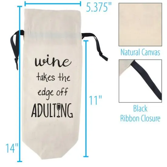 Personality Case&trade; Adulting Canvas Wine Bag {5}