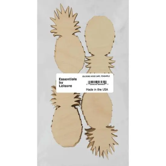 Essentials by Leisure Arts 24 Pack 1.63" x 4" Pineapple Flat Wood Shape {1}