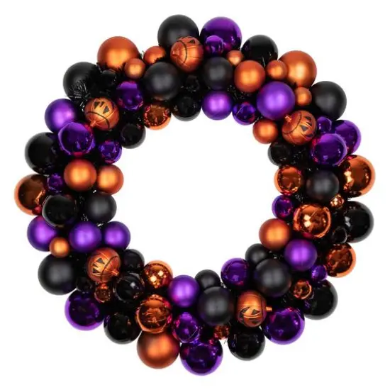 24'' Unlit Jack-O-Lantern Shatterproof Ball Ornament Halloween Wreath {1}
