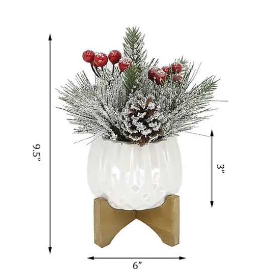 Christmas Mix In 4" Ceramic Cupcake On Stand Set {3}