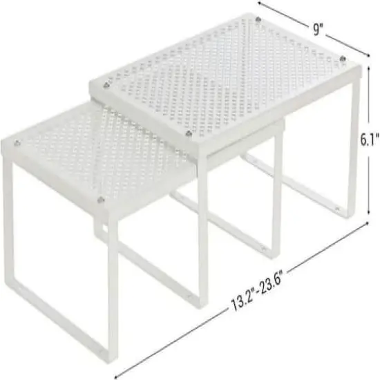 NEX&trade; White Expandable Counter Cabinet Shelf Organizer Set {3}