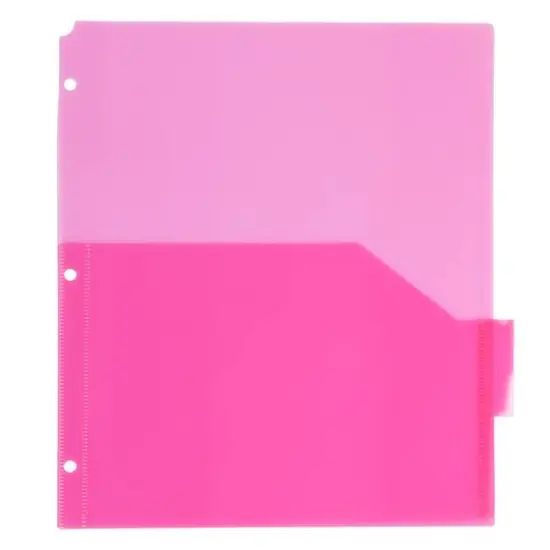 JAM Paper 9.75" x 11.5" 5-Tab Plastic Index Tab Dividers with Double Pockets {6}