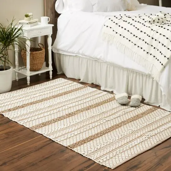 DII&reg; Stone & White Hand-Loomed Paper Chindi Rug, 4ft. x 6ft. {6}