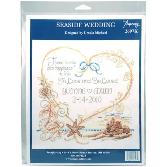 Imaginating Seaside Wedding Record Counted Cross Stitch Kit {1}