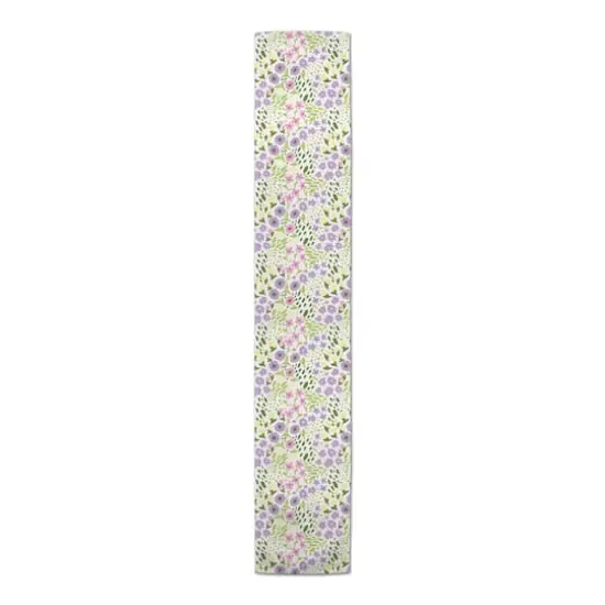 Whimsical Spring Floral Runner 1 16" x 72" Cotton Twill Runner {4}