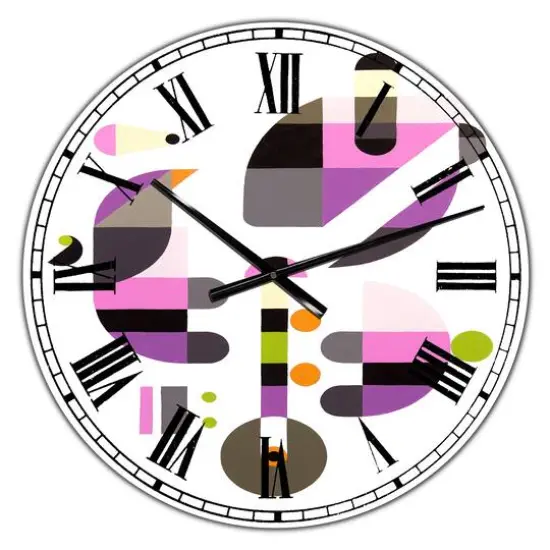Designart 'Concerto For Birds Oversized Mid-Century Wall Clock {1}