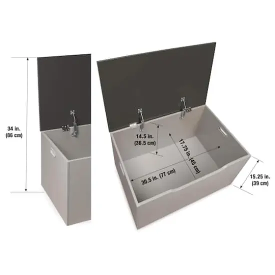 Badger Basket Woodgrain Gray Flat Bench Top Toy & Storage Box {10}