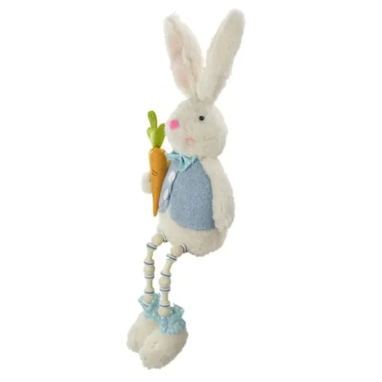 22" Blue & White Boy Easter Bunny Beaded Figure {5}