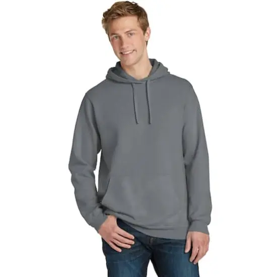 Port & Company&reg; Beach Wash Garment-Dyed Pullover Hooded Adult Sweatshirt Pewter {4}