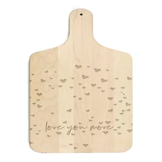 Love You More 8" x 17" Maple Paddle Cutting Board {1}