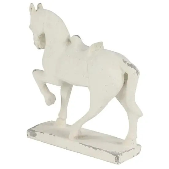14" White Fiberglass Vintage Horse Sculpture {5}