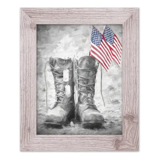 Military Boots Western White Framed Print {1}