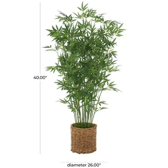 40" Natural Green Foliage Plant in Brown Seagrass Pot {5}