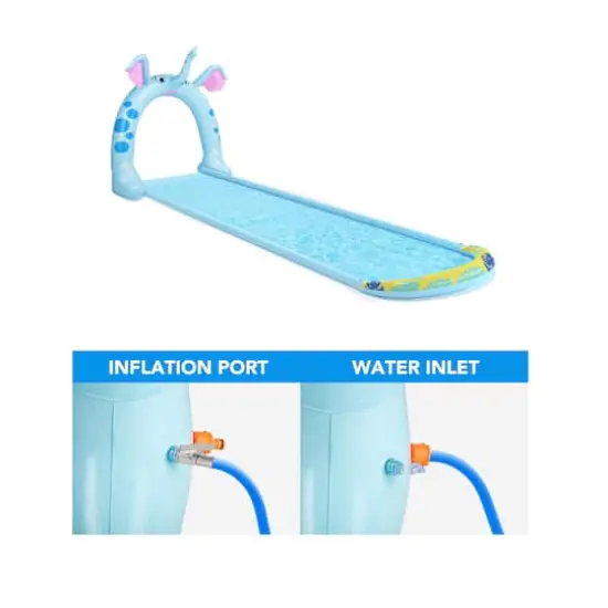 Pool Central® 16ft. Inflatable Elephant Arch Sprayer Slide Outdoor Kids Water Toy {4}