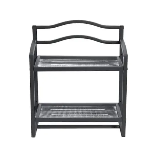Household Essentials 2-Tier Metal Wall Mount Bathroom Shelf Gray {5}