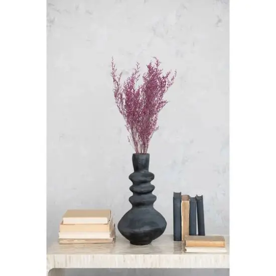 Hello Honey&reg; 17" Black & Gold Tall Decorative Handmade Paper Mache Vase {4}