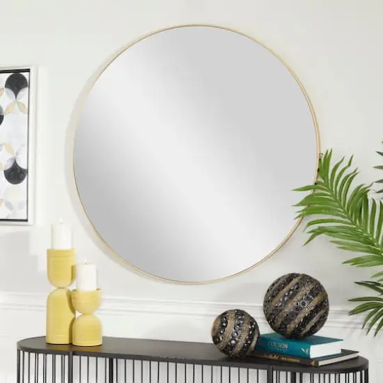 Gold Contemporary Wall Mirror, 36" x 1" x 36" {8}