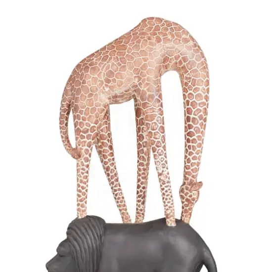 Multi Polystone Traditional Animals Sculpture 33" x 8" x 5" {5}