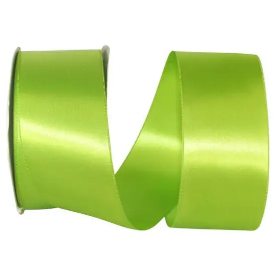 JAM Paper 2.25" x 50yd. Double Face Satin Allure Ribbon Apple Green {1}