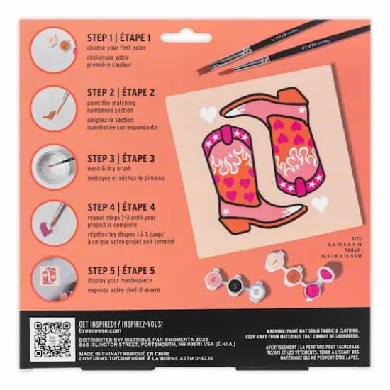 VIVID by Brea Reese® Cowboy Boots Acrylic Paint-by-Number Kit {5}