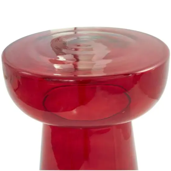 20" Glass Modern Side End Accent Table Red {7}