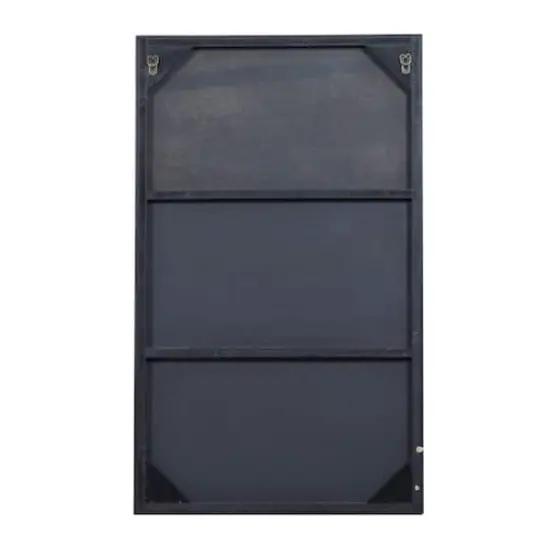 40" Black Contemporary Wood Wall Mirror {4}