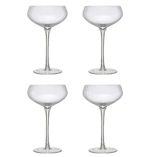 Hello Honey&reg; 8oz. Clear Stemmed Champagne Coupe Glass Set {1}