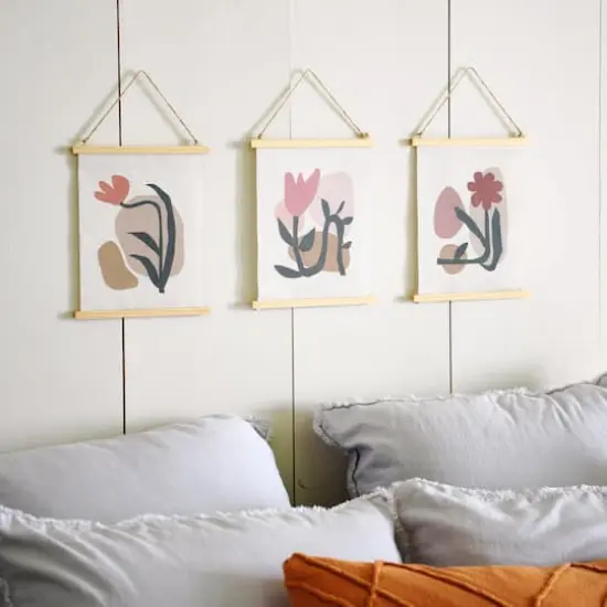 Hello Honey&reg; Abstract Floral Canvas Wall Scrolls, 3ct. {3}