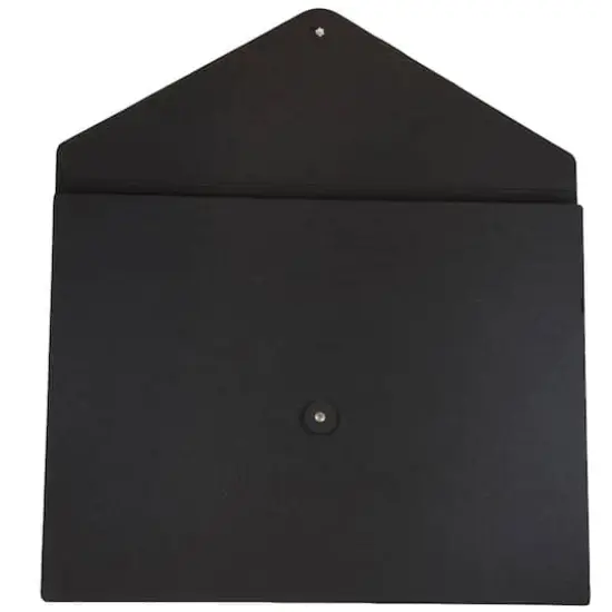JAM Paper Black Kraft Portfolio with Button and String Closure 12.5" x 16.5" {5}