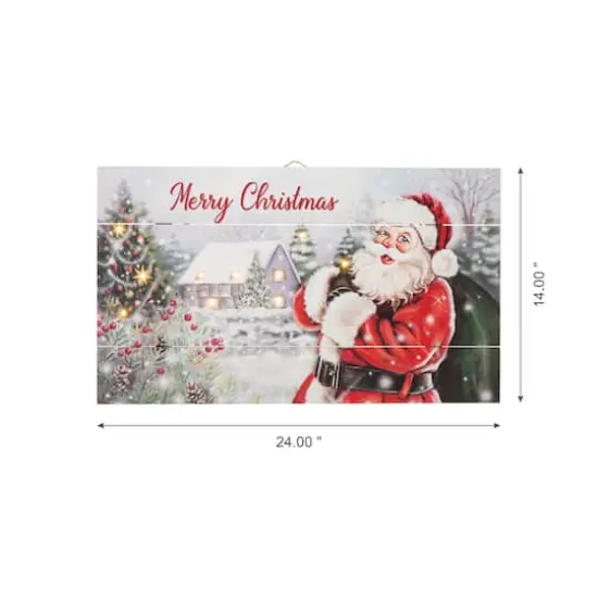 Glitzhome&reg; 24" LED Wooden Santa Wall D&eacute;cor {8}