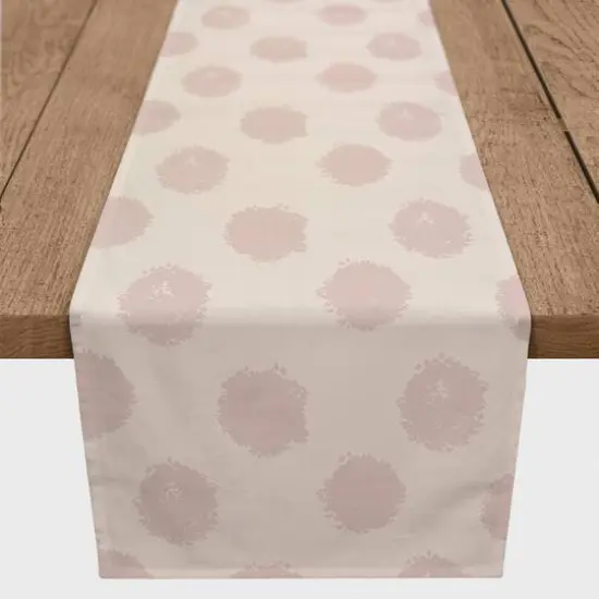 72" Polka Dots Cotton Twill Table Runner Pink/White {1}