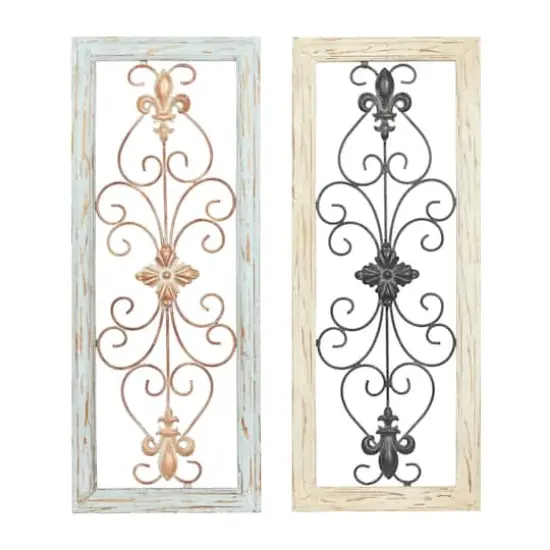 Set of 2 Multi Colored Wood Rustic Wall Decor, 12" x 30" {1}