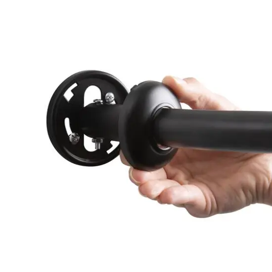 Bath Bliss Matte Black Curved Shower Rod {4}
