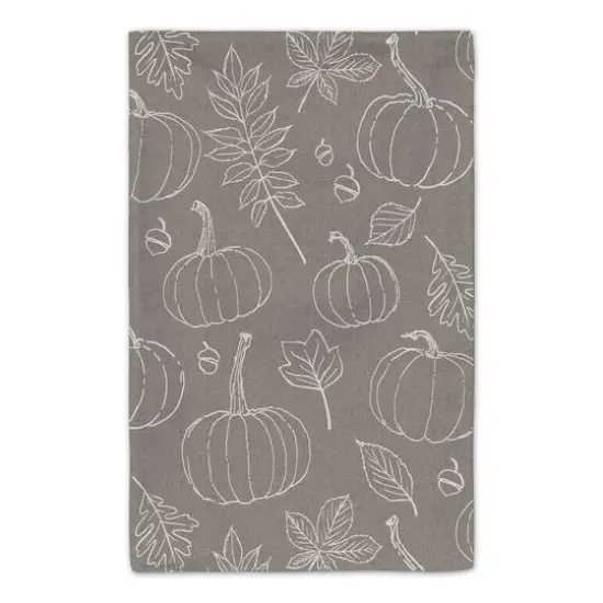 Count Your Blessings Gray Pumpkin Tea Towel Set {6}