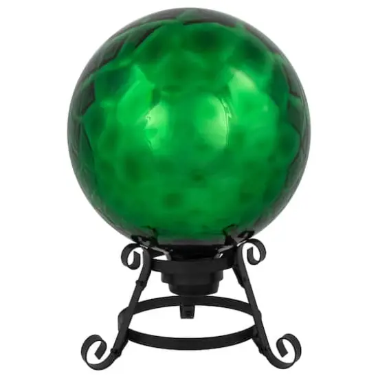 10" Green Turtle Shell Inspired Mirrored Outdoor Garden Gazing Ball {1}