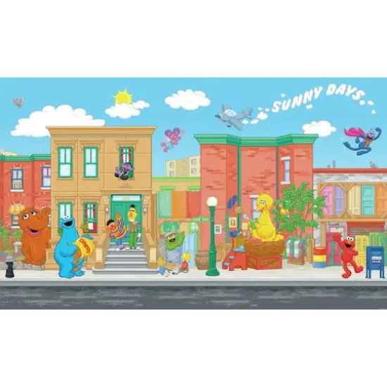 RoomMates Sesame Street Chair Rail Prepasted Mural {1}