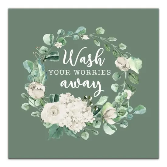 Wash Your Worries Away 16" x 16" Canvas Wall Art {1}