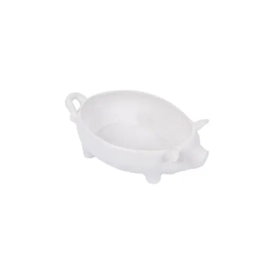 Hello Honey&reg; 12.5" White Ceramic Pig Shaped Bowl {7}