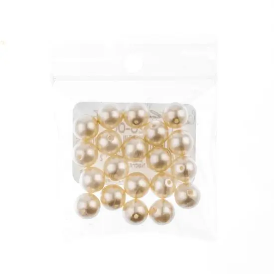 Preciosa Maxima 8mm Glass Nacre Pearls, 20ct. Creamrose {3}