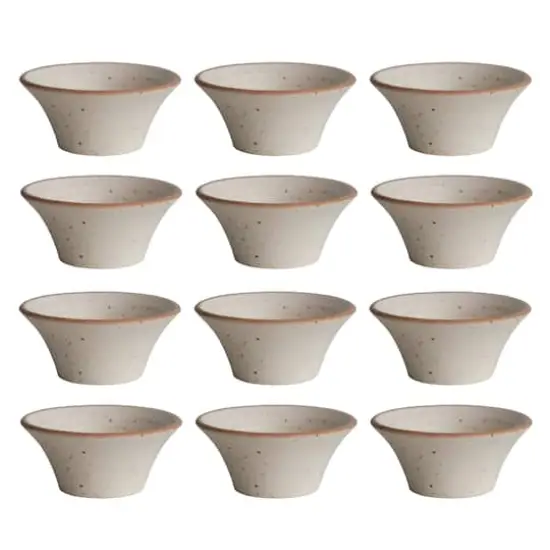 Hello Honey® 4.5" Brown & Ivory Speckled Stoneware Bowls, 12ct. {1}