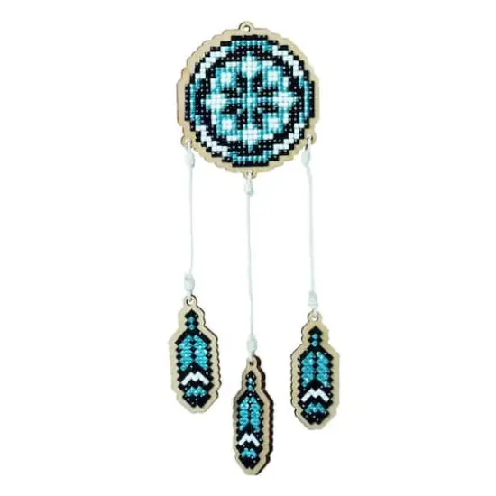 Crafting Spark Round Blue Dreamcatcher Diamond Painting on Plywood Kit {1}