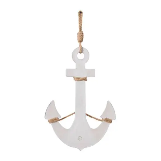 White Coastal Wood Wall Decor, 23" x 12" {7}