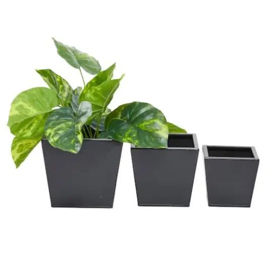Grey Modern Planter, Set of 3" 7", 6", 5" {5}