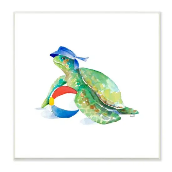 Stupell Industries Ocean Tortoise Playful Beach Ball Aquatic Turtle,12" x 12" {1}