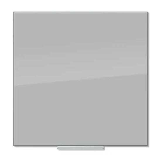 U Brands Gray 36" x 36" Frameless Non-Magnetic Glass Dry-Erase Board {1}