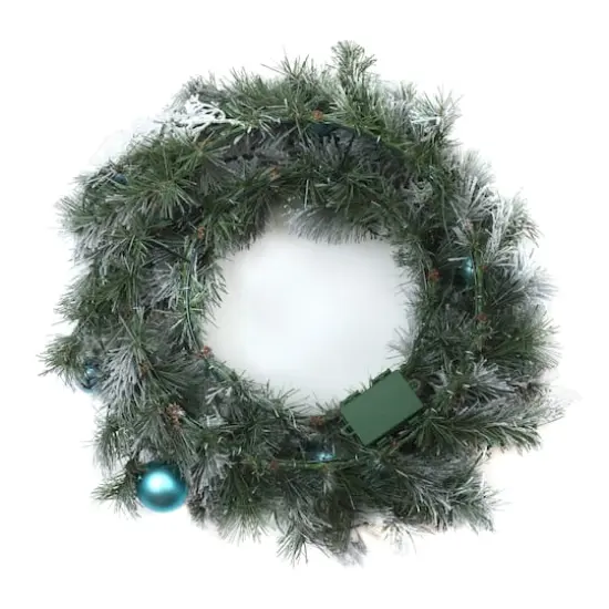 24" Pre-lit LED Tinkham Pine Wreath {5}