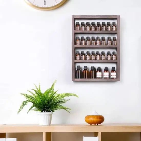 Essential Oil Storage Wall Display Rack Rustic Brown {7}
