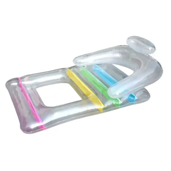 5ft. Clear Inflatable Swimming Pool Float Lounger with Backrest {1}