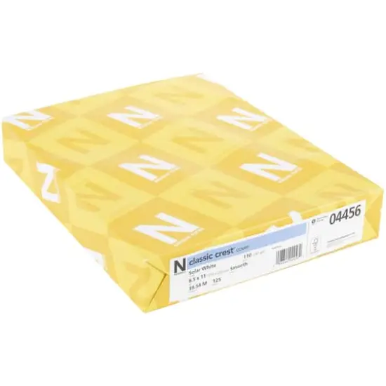 Neenah 110lb Classic Crest Cardstock 8.5"X11" 125/Pkg-Solar White {1}